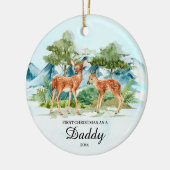 Eerste Kerstmis als papa Deer Keepaskerst Keramisch Ornament (Links)