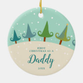 Eerste Kerstmis als papa gepersonaliseerd pijnbos Keramisch Ornament (Achterkant)