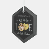 Eerste Kerstmis als Pas getrouwd Holiday Glas Ornament (Voorkant links)