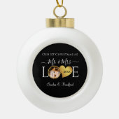 Eerste Kerstmis als Pas getrouwd Holiday Keramische Bal Ornament (Voorkant)