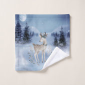 Eerste Kerstmis, Baby Deer, Winterlandschap Bad Handdoek (Wasdoekje)