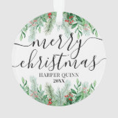 Eerste kerstmis baby Elegante foto Ornament (achterkant)