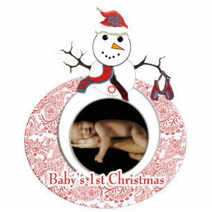 Eerste Kerstmis baby Fotobeeldje Ornament