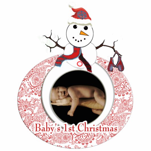 Eerste Kerstmis baby Fotobeeldje Ornament (Voorkant)