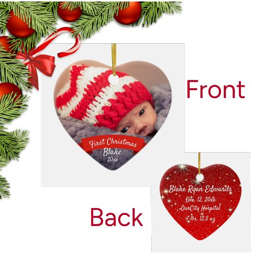 Eerste Kerstmis Baby Geslacht Neutrale Keepomwille Keramisch Ornament