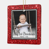 Eerste Kerstmis baby Keramisch Ornament (Links)