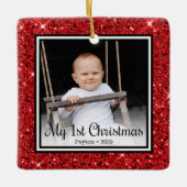 Eerste Kerstmis baby Keramisch Ornament (Voorkant)