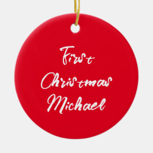 Eerste Kerstmis Baby Uw eigen foto Afbeelding Keramisch Ornament