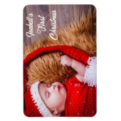 Eerste Kerstmis Baby's Personaliseer Fotocadeau 4x Magneet (Verticaal)
