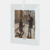 Eerste Kerstmis Betrokken Foto Glas Ornament (Voorkant links)