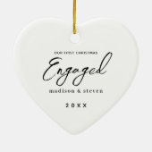 Eerste Kerstmis Bijeengevoegd Chic Script Names He Keramisch Ornament (Achterkant)