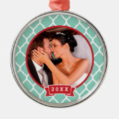 Eerste Kerstmis bruiloft Keepsake Foto Ornament (Voorkant)