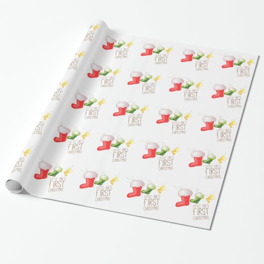 Eerste kerstmis cadeaupapier (Uitgerold)