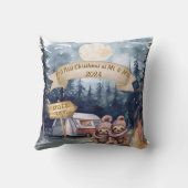 Eerste Kerstmis Cute Huwelijkscadeau Sieraad Ornam Kussen (Achterkant)