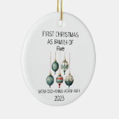 Eerste Kerstmis Familie van Vijf  Ornament (Rechts)