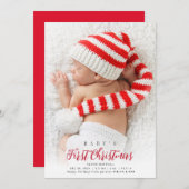 Eerste Kerstmis foto geboorte aankondiging (Voorkant / Achterkant)