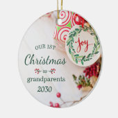Eerste Kerstmis Foto grootouders Keramisch Ornament (Links)