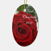 Eerste Kerstmis/Foto Keramisch Ornament (Links)