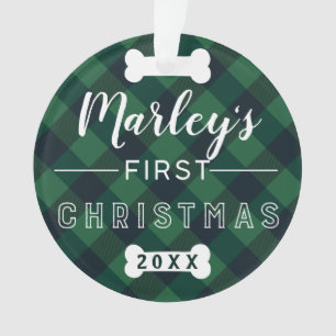 Eerste Kerstmis Foto van Green Buffalo Ornament