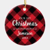 Eerste Kerstmis, foto van grootouders Keramisch Ornament (Voorkant)