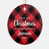 Eerste Kerstmis, foto van grootouders Keramisch Ornament (Links)