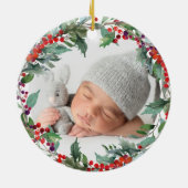 Eerste Kerstmis Foto van grootouders  vrachtwagen Keramisch Ornament (Achterkant)