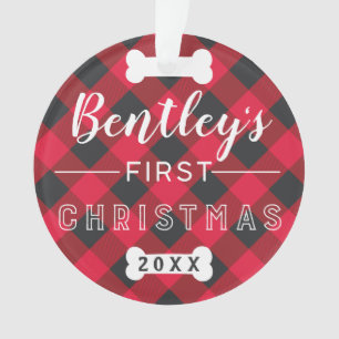 Eerste Kerstmis Foto van Red Buffalo Ornament