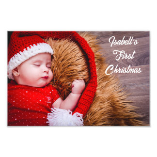 Eerste Kerstmis Foto Vergroting met Overlay Afdruk