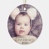 Eerste Kerstmis, Fotovakantie Keramisch Ornament (Links)