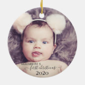 Eerste Kerstmis, Fotovakantie Keramisch Ornament (Achterkant)