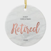 Eerste Kerstmis Gepersonaliseerd voor Faux Marble Keramisch Ornament (Voorkant)