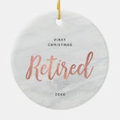 Eerste Kerstmis Gepersonaliseerd voor Faux Marble Keramisch Ornament (Achterkant)
