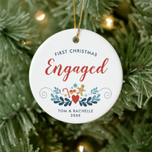 Eerste Kerstmis Gepersonaliseerde Klassieke Kerstm Keramisch Ornament