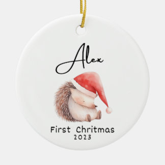 Eerste Kerstmis, gepersonaliseerde naam van de bab Keramisch Ornament