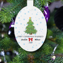 Eerste Kerstmis Getrouwd 2024 Custom paar Acryl