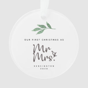 Eerste kerstmis getrouwd acryl ornament