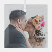 Eerste Kerstmis Getrouwd Custom Christmas Ornament (Voorkant)