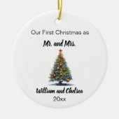 Eerste Kerstmis getrouwd Kerstboom Keramisch Ornament (Voorkant)