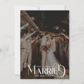 Eerste Kerstmis Getrouwd Minimale Typografie Foto Feestdagenkaart (Voorkant)