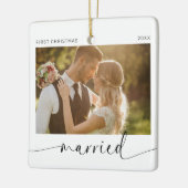 Eerste Kerstmis getrouwd Passen getrouwd Keepsake Keramisch Ornament (Links)