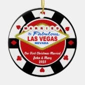 Eerste Kerstmis Getrouwd Vegas Ornament 2023 (Voorkant)
