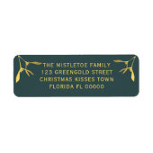 Eerste kerstmis: Green Holiday Return Address Etiket (Voorkant)