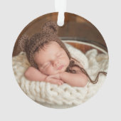 Eerste Kerstmis Groene Pine PHOTO terug Ornament (achterkant)