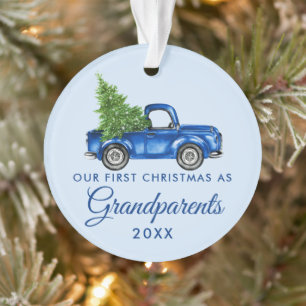 Eerste Kerstmis Grootouders  Blue Truck Ornament