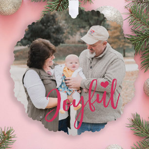 Eerste Kerstmis grootouders fotoscript modern Ornament Kaart