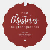 Eerste Kerstmis grootouders fotoscript modern Ornament Kaart (Achterkant)