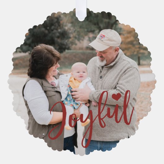 Eerste Kerstmis grootouders fotoscript modern Ornament Kaart (Voorkant)