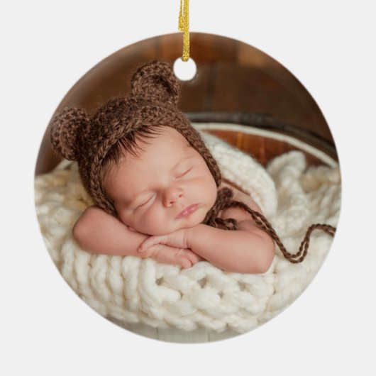 Eerste Kerstmis Grootouders PHOTO BACK Truck Keramisch Ornament (Achterkant)