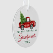 Eerste Kerstmis Grootouders  Red Truck Ornament (voorkant)