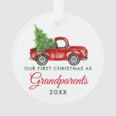 Eerste Kerstmis Grootouders  Red Truck Ornament (voorkant)